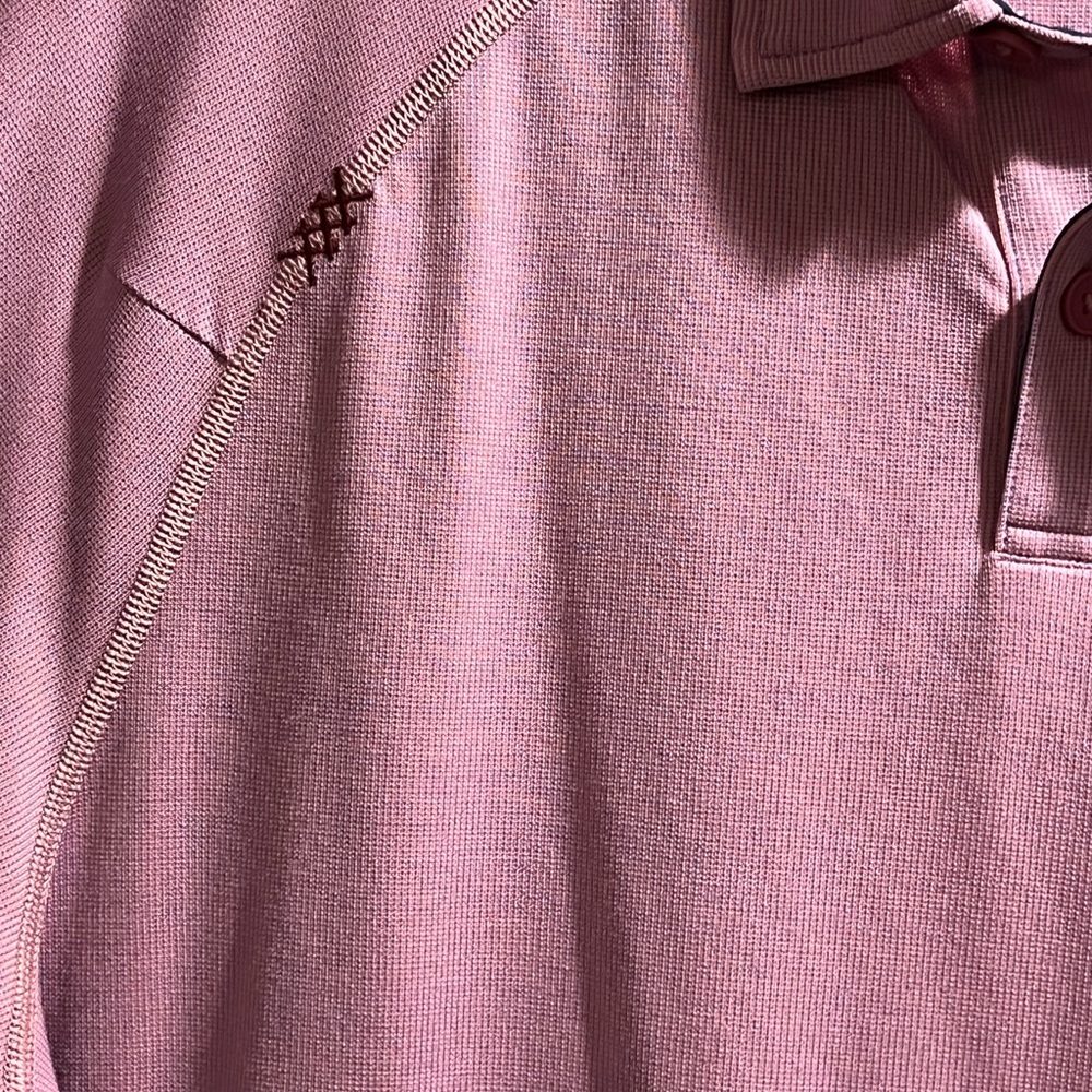 Rhone Mens Delta Pique Short Sleeve Polo Shirt Color Razzy/Misty Rose Sz Med - Picture 9 of 16